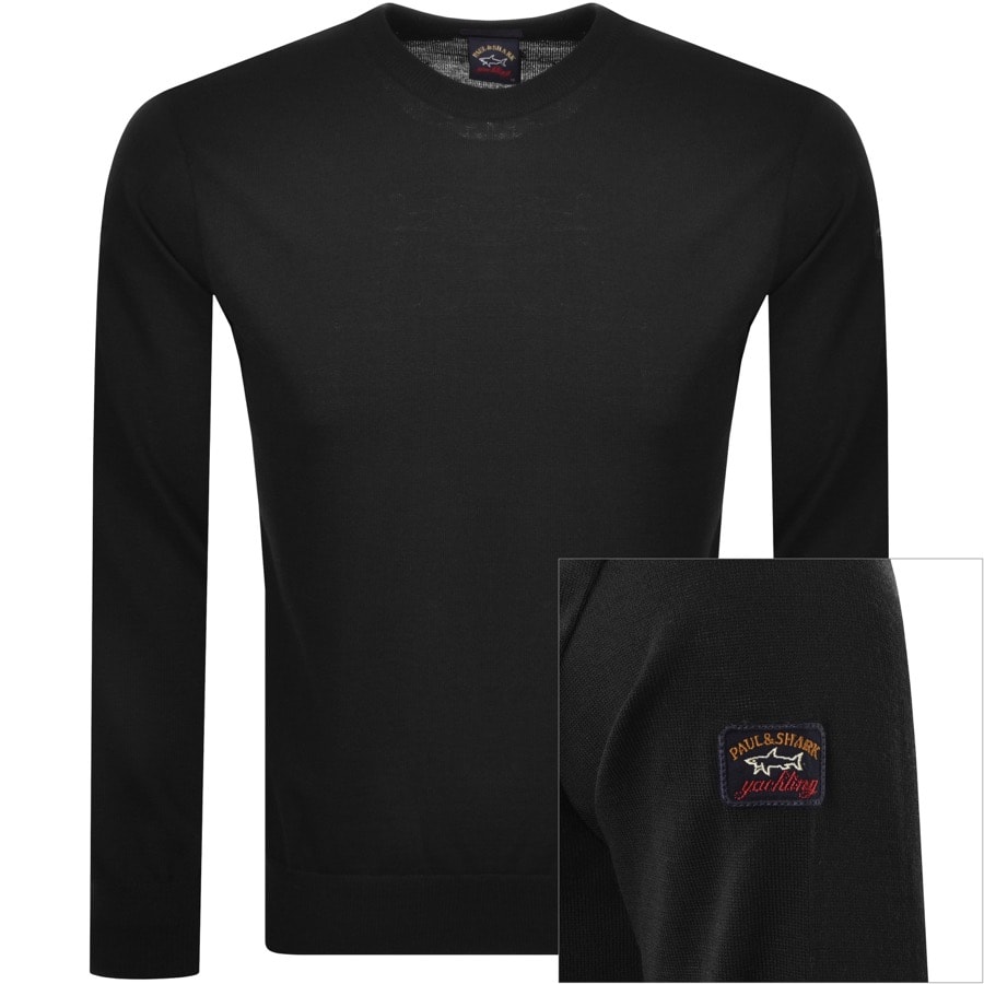 Alternative Image for ProductPaul And Shark Crew Neck Wool Jumper Black1